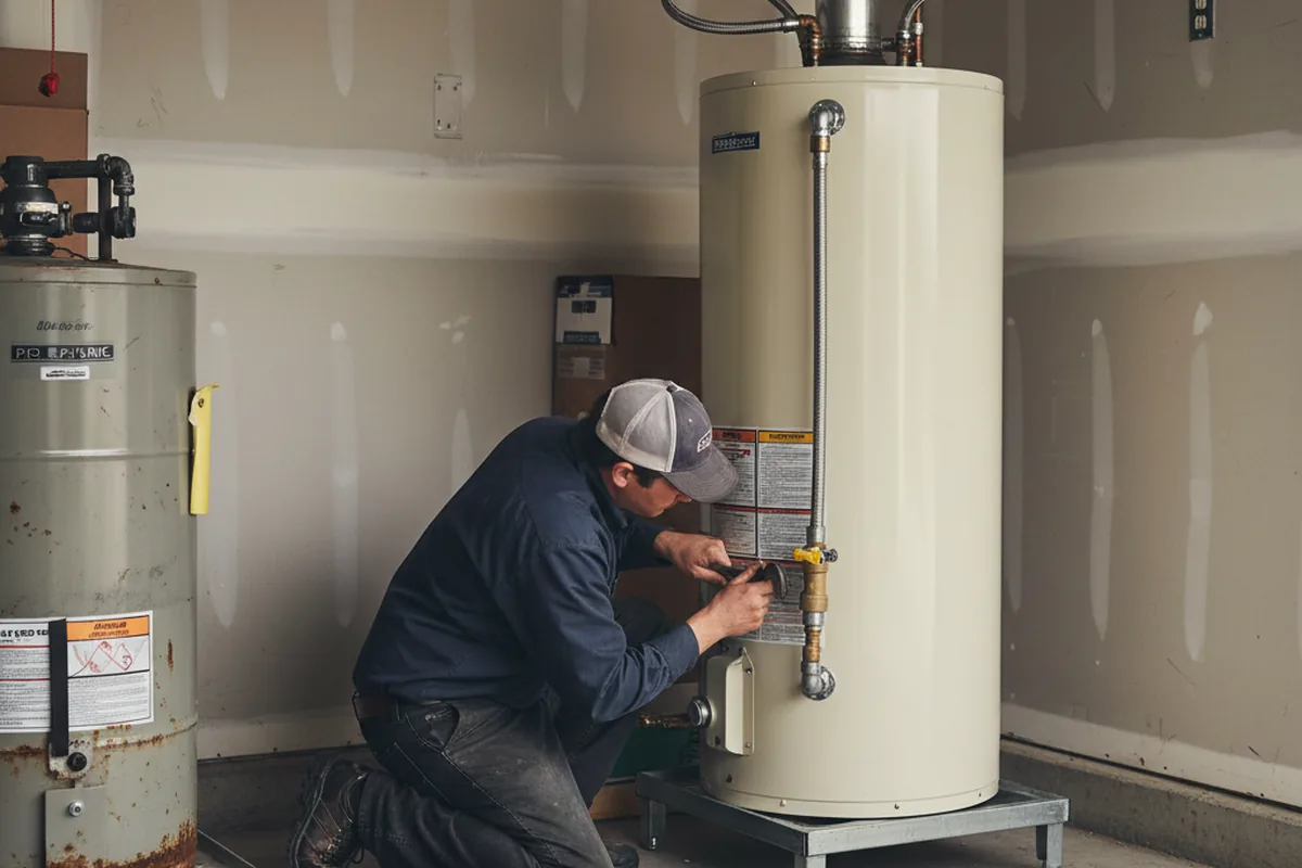 Water heater and shutoff valve replacement in Danville