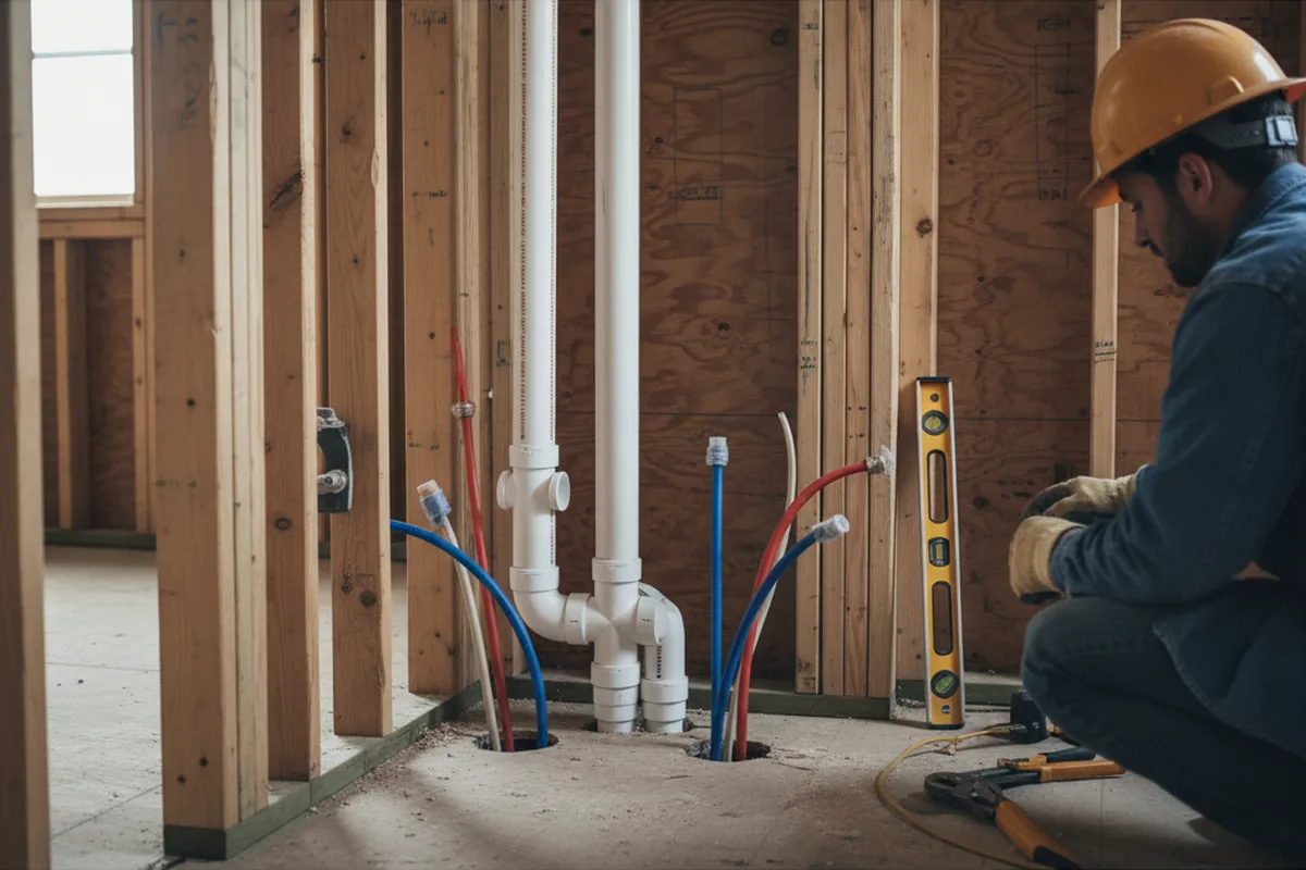 Drain and supply rough-in during Garbage Disposal Repair in Danville